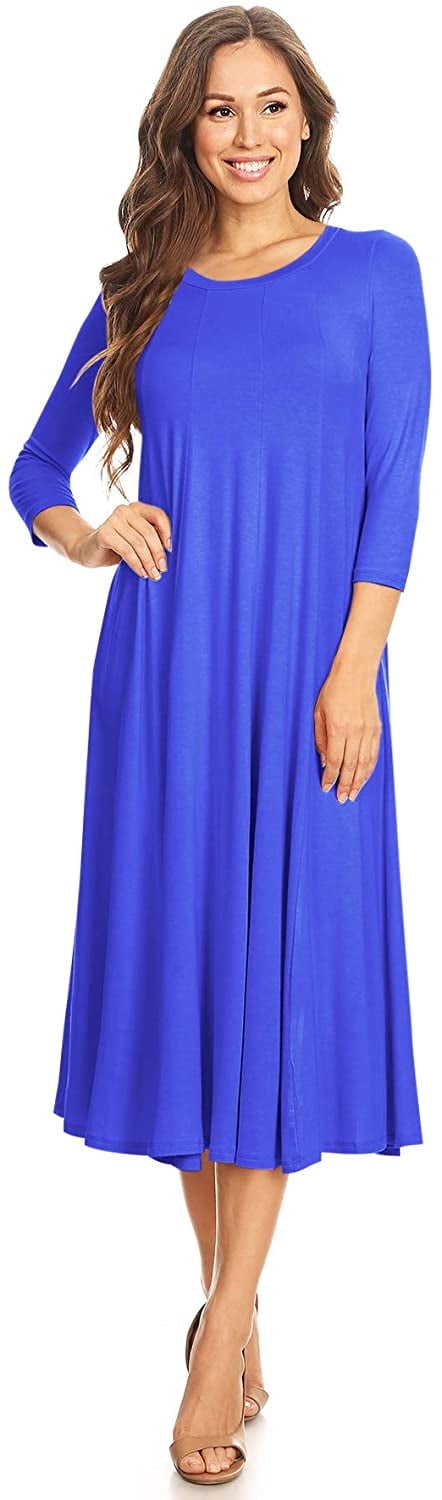 3/4 sleeve fit & flare dress product info and reviews Karen Kane Three Quarter Sleeve Jersey Dress - Navy main image 0
