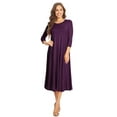 thumbnail image 1 of Women's Casual Basic Comfy 3/4 Sleeve Flare A-line Midi long maxi Dress, 1 of 5
