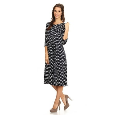 Women's Casual Basic Comfy 3/4 Sleeve Flare A-line Midi long maxi Dress