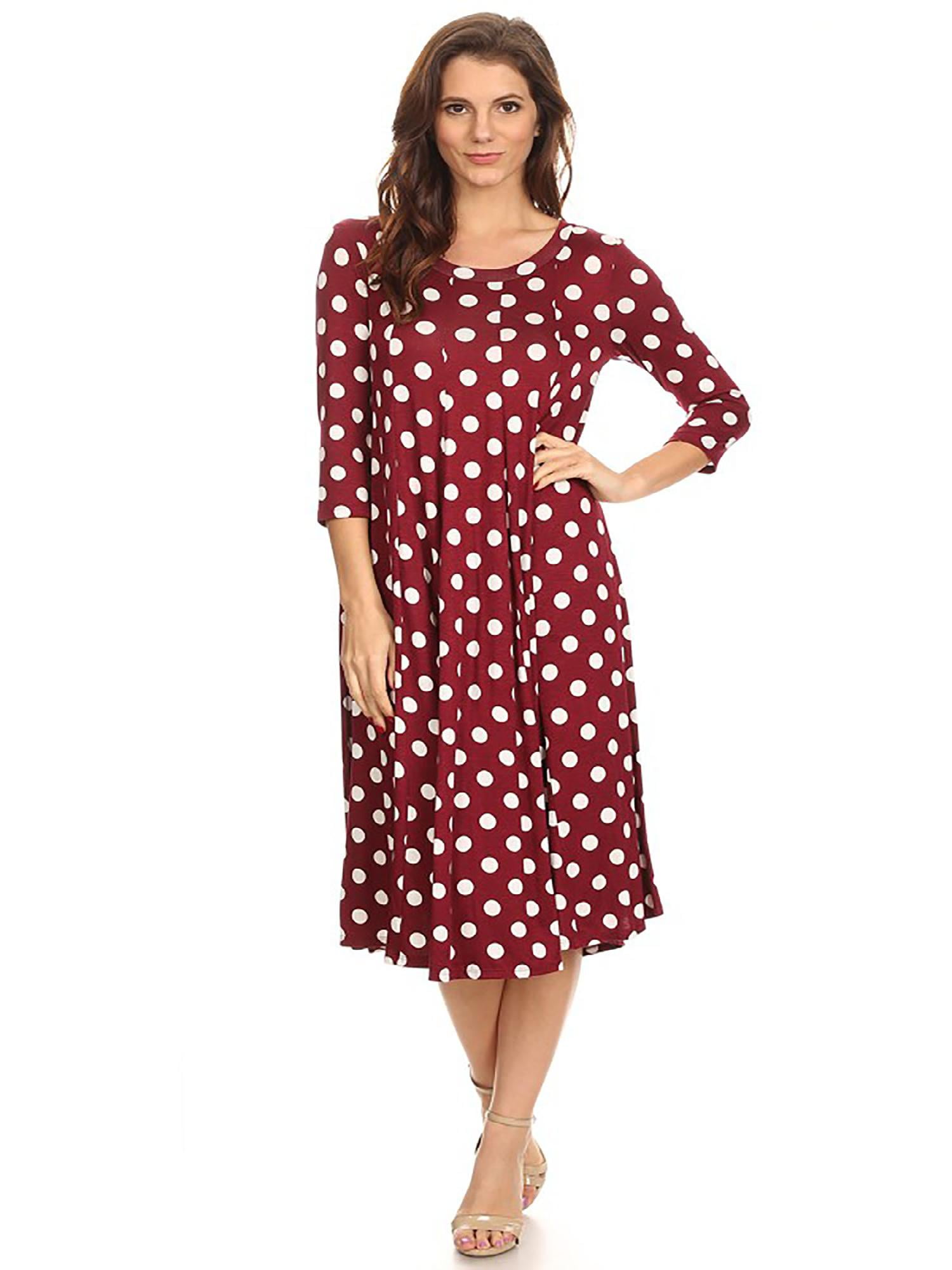 Women's Casual Basic Comfy 3/4 Sleeve Flare Aline Midi long maxi Dress