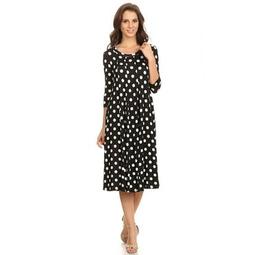 Women's Casual Basic Comfy 3/4 Sleeve Flare A-line Midi long maxi Dress