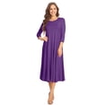 thumbnail image 1 of Women's Casual Basic Comfy 3/4 Sleeve Flare A-line Midi long maxi Dress, 1 of 5