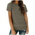 thumbnail image 1 of Women's Casual Basic Crew Neck Short Sleeve T-Shirt Soft Comfortable Everyday Top Stylish Versatile Tee, 1 of 3