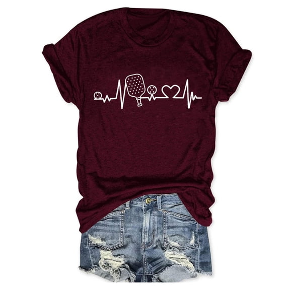 Women's Casual Basic Ops Short Sleeve Letter Print Summer Tee Crewneck Regular Fit T-Shirt