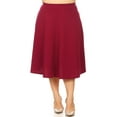 thumbnail image 1 of Women's Casual Basic Plus Size High Waist A-Line Mid-Length Skirt, 1 of 5