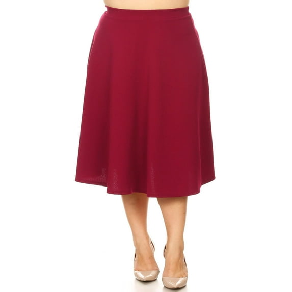Women's Casual Basic Plus Size High Waist A-Line Mid-Length Skirt