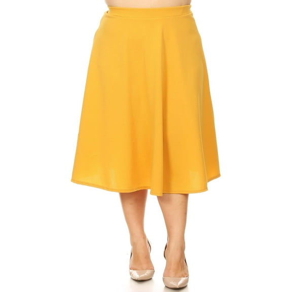 Women's Casual Basic Plus Size High Waist A-Line Mid-Length Skirt