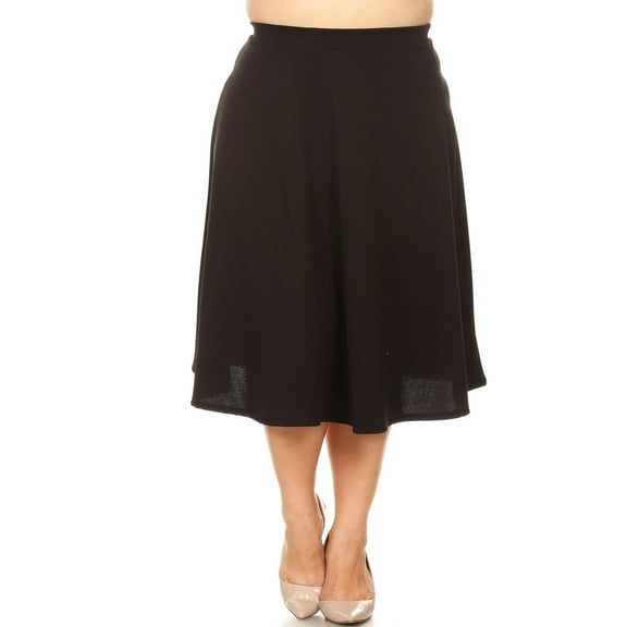 Women's Casual Basic Plus Size High Waist A-Line Mid-Length Skirt