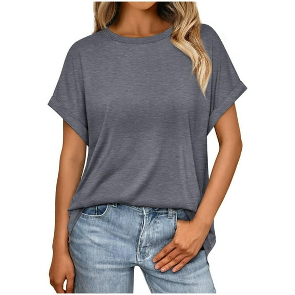 Women's Casual Basic T-Shirt Loose Fit Crewneck Short Sleeve Summer Tee Comfortable Soft Breathable Stylish Top