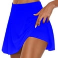 thumbnail image 1 of Women's Casual Basic Versatile Flared Pleated Mini Skater Skirt with Shorts, 1 of 5