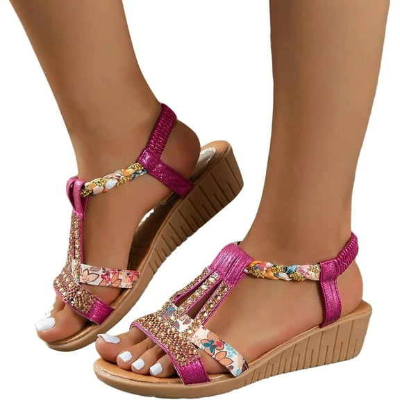 Women's Casual Beach Sandals with foot arch pad, Breathable and comfortable shoes