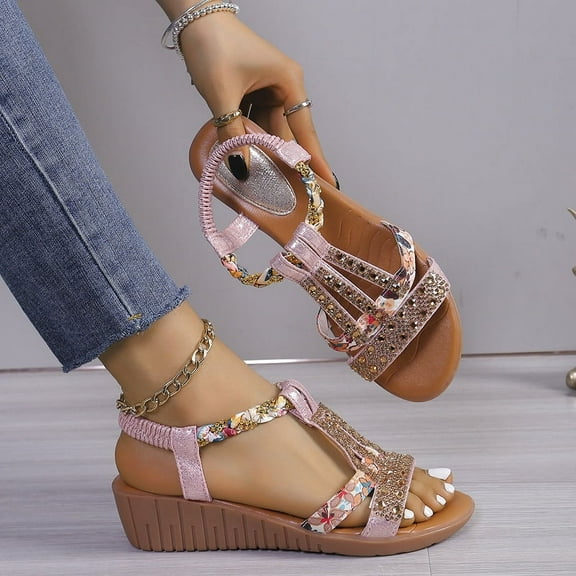 Women's Casual Beach Sandals with foot arch pad, Breathable and comfortable shoes