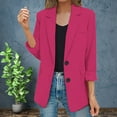 thumbnail image 1 of Women's Casual Blazer Jacket, Lapel Collar Long Sleeve Single Breasted Work Coat, Tailored Fit for Office Wear, Business Casual Outfits, and Daily Professional Style-Hot Pink, 1 of 9