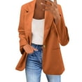 thumbnail image 1 of Women's Casual Blazers Long Sleeve Open Front Solid Business Work Office Jackets Lapel Elegant Loose Fit Coat with Pockets Z002-Orange XL, 1 of 8