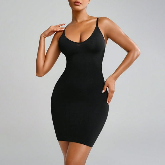 Women's Casual Bodycon Dress Shapewear for Everyday Wear Comfortable Waist Support Seamless Stretchy Slim Fit Dress