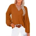 thumbnail image 1 of Women's Casual Boho Floral Print V Neck Long Sleeve Loose Shirt Shirt Tops, 1 of 9