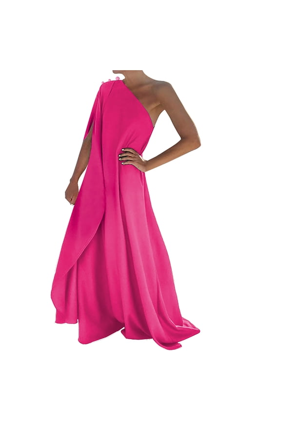 Women's Casual Boho One Shoulder Long Dress Flowy Beach Holiday Maxi Dress Elegant Comfortable Summer Outfit