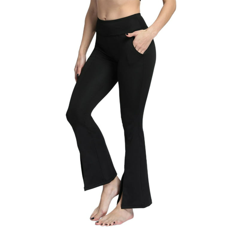 Women's Bootcut Yoga Pants Flared w/ Pockets High Waist Workout Bootleg  Leggings 