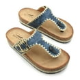 thumbnail image 1 of GJPBGK Women's Casual Braided Flip Flops with Cozy Fabric Insole, Brown PVC Sole, and PU Upper – Perfect for Beach, Casual Strolls, and Everyday Comfort, 1 of 9