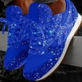 thumbnail image 1 of Women's Casual Breathable Crystal Bling Lace Up Sport Shoes Sneakers Glitter Tennis Sneakers Comfy Sparkly Rhinestone Bling Running Shoes Shiny Sequin Flat Heel Shoes, 1 of 10