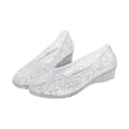 thumbnail image 1 of Women's Casual Breathable Slip-On Sandals, 2 cm Flat Shoes Open Toe Silver, 37-40, 1 of 6