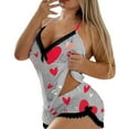 thumbnail image 1 of Valentine's Day V-Neck Printed Milk Silk Double Woolen Pajama Set for Women Comfortable Sleepwear Loungewear, 1 of 2