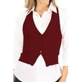 thumbnail image 1 of Women's Casual Button Down Racerback Belt Slim Fitted Tuxedo Suit Vest Top S-3XL, 1 of 5