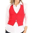 thumbnail image 1 of Women's Casual Button Down Racerback Belt Slim Fitted Tuxedo Suit Vest Top S-3XL, 1 of 5