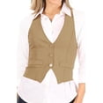 thumbnail image 1 of Women's Casual Button Down Racerback Belt Slim Fitted Tuxedo Suit Vest Top S-3XL, 1 of 5