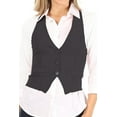thumbnail image 1 of Women's Casual Button Down Racerback Belt Slim Fitted Tuxedo Suit Vest Top S-3XL, 1 of 5