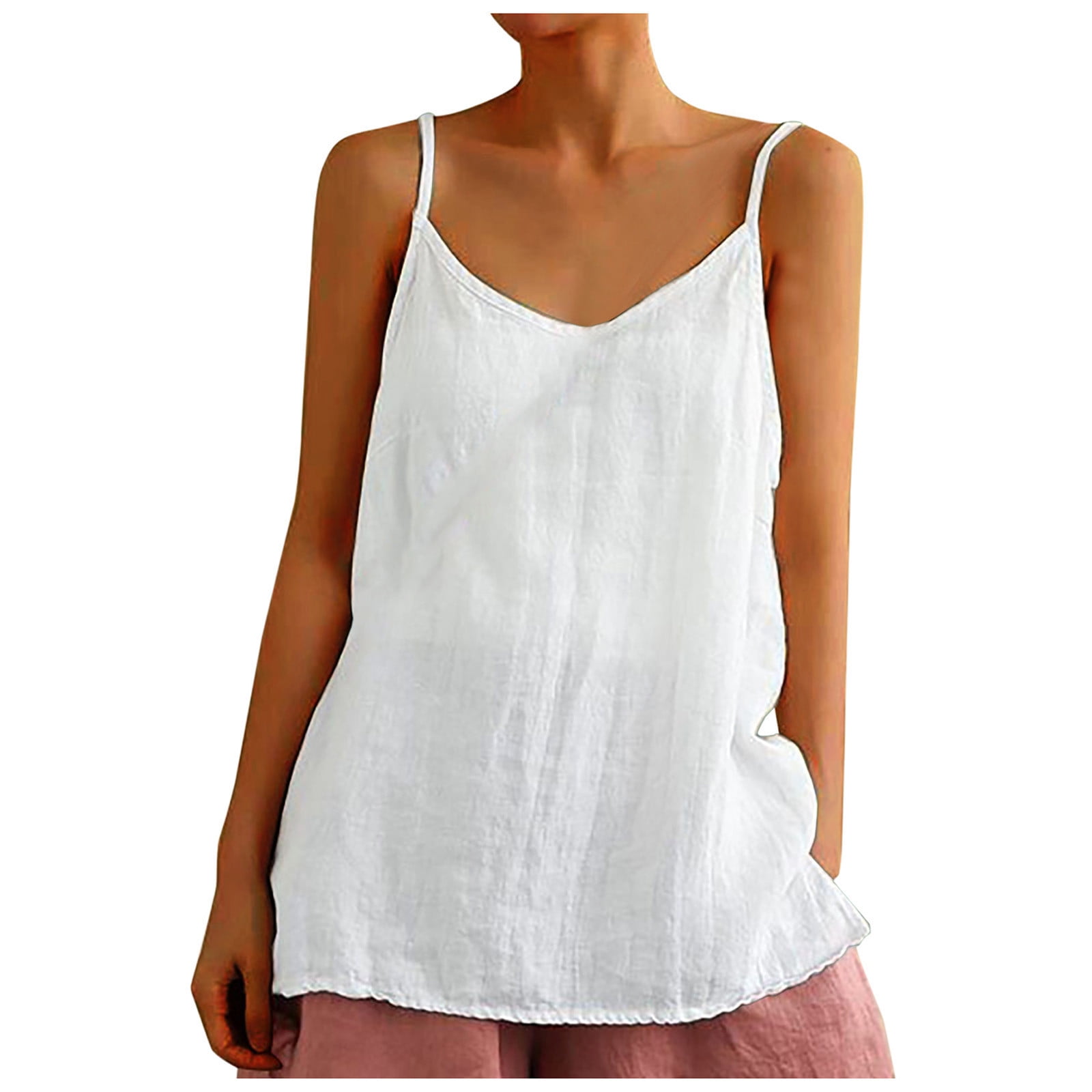 flowy white spaghetti strap top