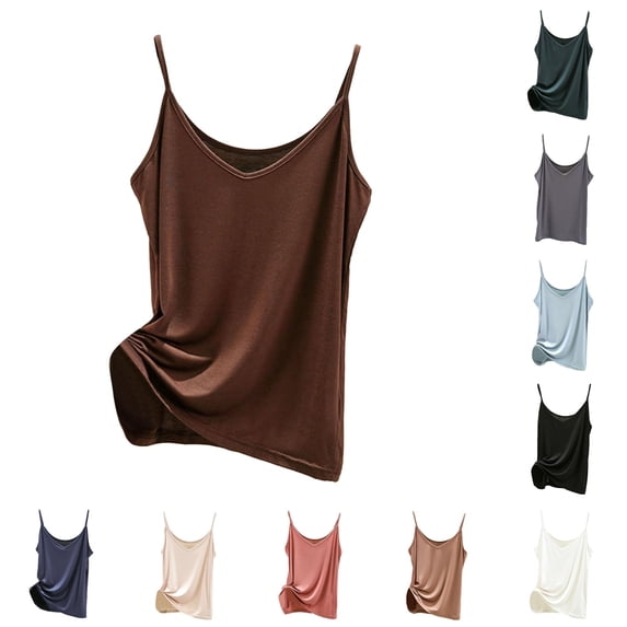 Women's Casual Camisole Tank Top for Home and Leisure Comfortable Strap Design Versatile Layering Soft Breathable All Season Wear Long Top Bra Camisoles for Women plus Size Long Camisole Tops for