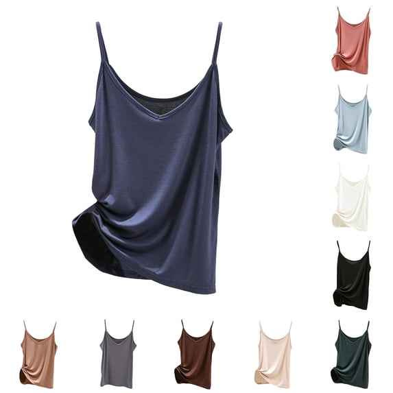 Women's Casual Camisole Tank Top for Home and Leisure Comfortable Strap Design Versatile Layering Soft Breathable All Season Wear Long Top Bra Camisoles for Women plus Size Long Camisole Tops for