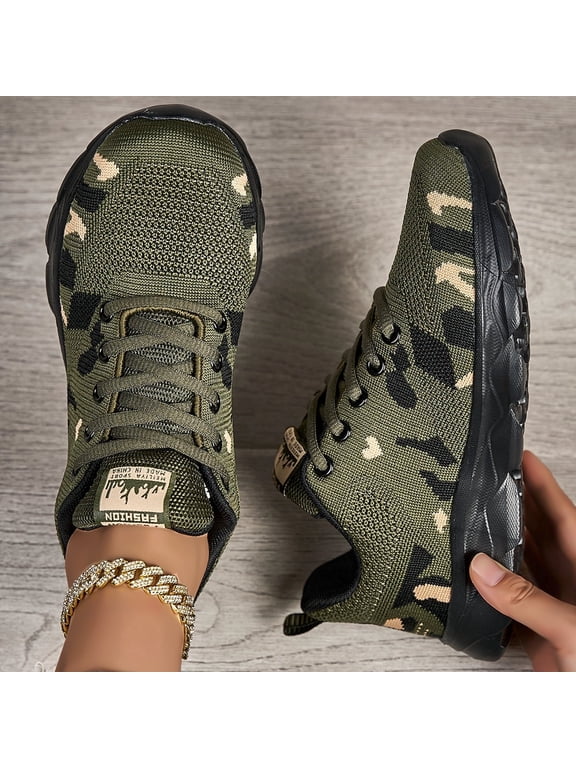 Women's Casual Camo Athletic Shoes–Breathable Knit Sneakers for Walking Shoes Womens