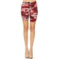 thumbnail image 1 of Women's Casual Camo Printed High Waist Slim Stretch Biker Shorts, 1 of 5