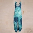 thumbnail image 1 of Women's Casual Camo Tie-Dye Jumpsuits, Loose Sleeveless Adjustable Strap Overall Rompers with Pockets Blue 2XL, 1 of 3