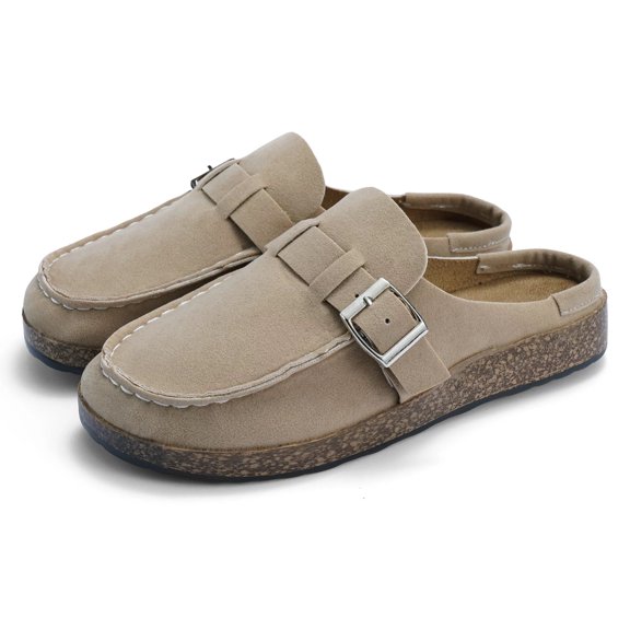 Women's Casual Canvas Flat Slip-on Sneaker Comfort Flat Shoes Khaki shikongkuajing