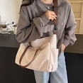 thumbnail image 1 of Women's Casual Canvas Tote Bag - Stylish Crossbody Handbag with Adjustable Strap, Waterproof Fabric, Multiple Pockets, Perfect for Daily, Work, Travel Beige, 1 of 5