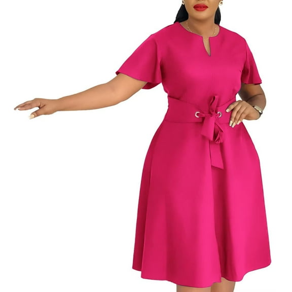 Women's Casual Cap Sleeve Pleated Long Midi Dress Loose Beach A line Flowy Dress