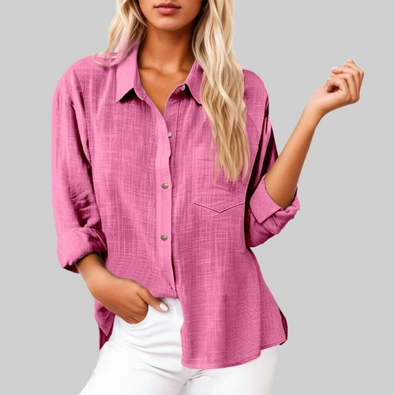 Women's Casual Cardigans With Pockets For Daily Wear Stylish Versatile Design For Spring Summer And Autumn Womens Fall Shirts Button up Women Women Long Sleeve Button down Shirt Work Out Shirts Woman