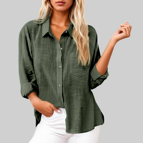 Women's Casual Cardigans With Pockets For Daily Wear Stylish Versatile Design For Spring Summer And Autumn Womens Fall Shirts Button up Women Women Long Sleeve Button down Shirt Work Out Shirts Woman