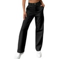 thumbnail image 1 of Women's Casual Cargo Pants High Waisted Comfortable Workwear Trousers For Daily Wear And Commuting With Pockets And Buttons, 1 of 8