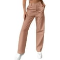 thumbnail image 1 of Women's Casual Cargo Pants High Waisted Comfortable Workwear Trousers For Daily Wear And Commuting With Pockets And Buttons, 1 of 8