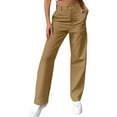 thumbnail image 1 of Women's Casual Cargo Pants High Waisted Comfortable Workwear Trousers For Daily Wear And Commuting With Pockets And Buttons, 1 of 8