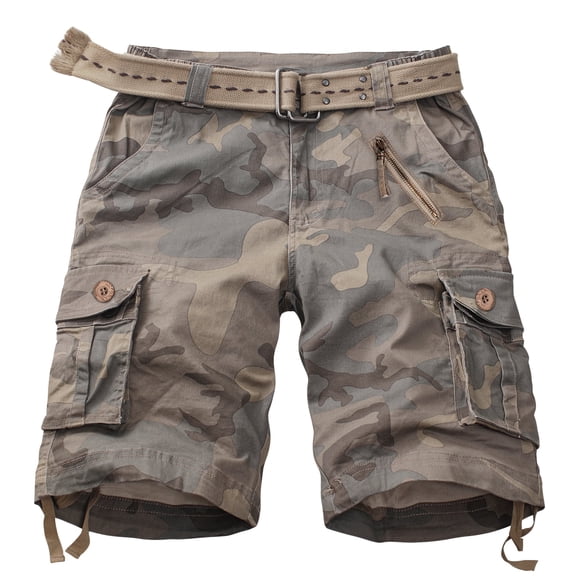 Women's Casual Cargo Shorts Multi-Pockets Twill Bermuda Summer Shorts(No Belts),Camo 16
