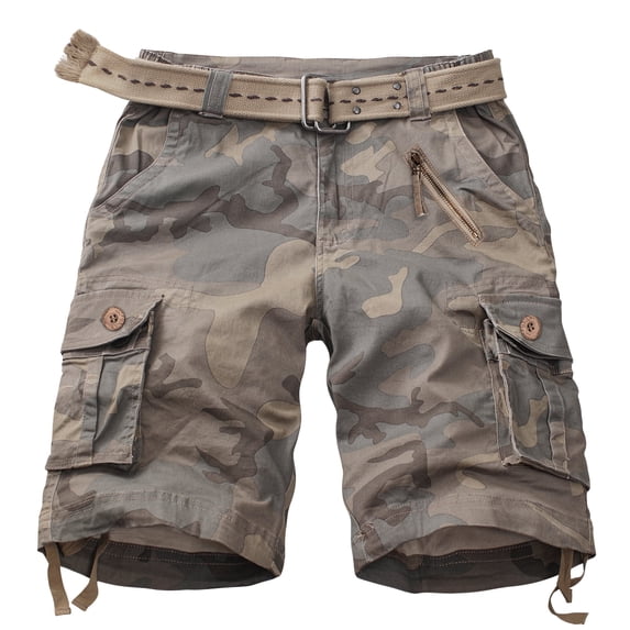 Women's Casual Cargo Shorts Multi-Pockets Twill Bermuda Summer Shorts(No Belts),Camo 16