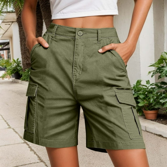 Women's Casual Cargo Shorts Pocket Design For Everyday Relaxed Wear Suitable For Summer Activities Summer Dresses for Short Women Womens Exercise Short Short Sleeve Bathing Suit for Women Short
