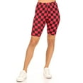 thumbnail image 1 of Women's Casual Checkered Plaid Band Waist Stretch Biker Shorts, 1 of 4