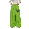 thumbnail image 1 of Women's Casual Christmas Print Elastic Waist Loose Fit With Plush Wide Leg Pants, 1 of 2