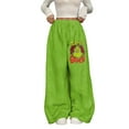 thumbnail image 1 of Women's Casual Christmas Print Elastic Waist Loose Fit With Plush Wide Leg Pants, 1 of 2